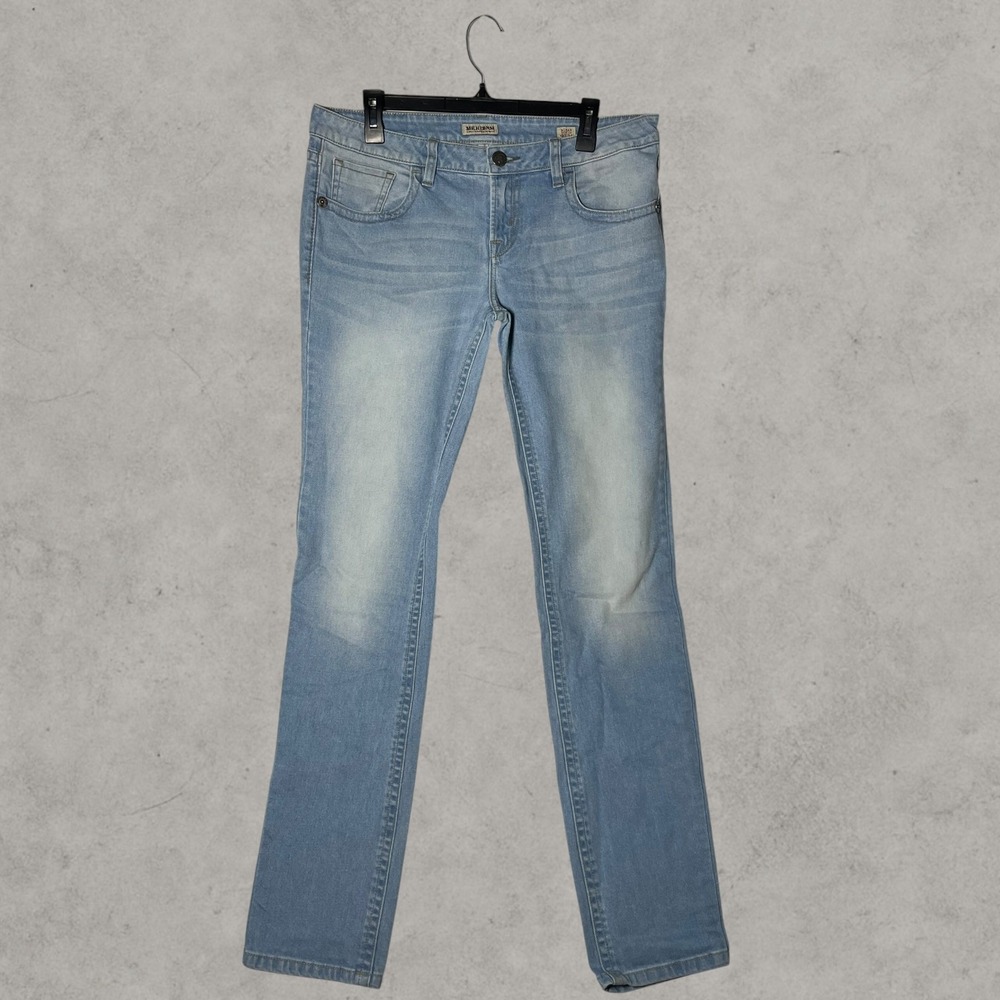 Vintage MEK Denim Aldan Bootcut Jeans Light Wash Blue 32x34 Y2K Embroidery